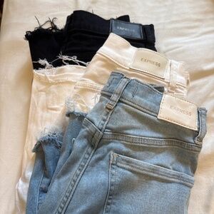 Express Cropped Flare Jeans x3